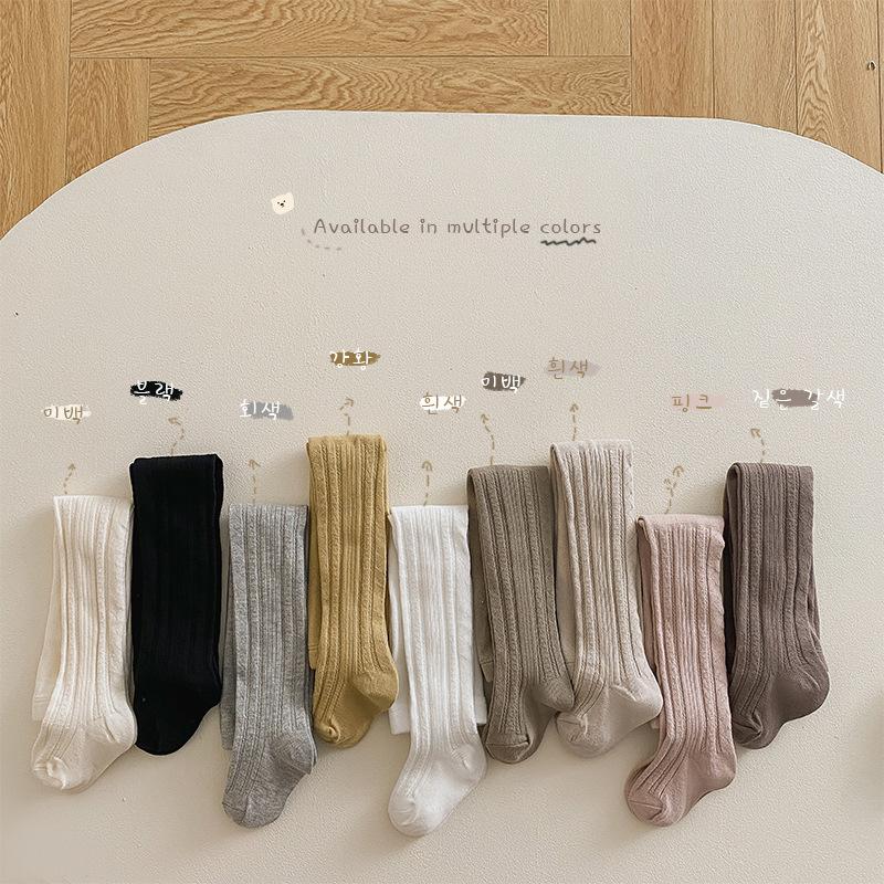 Höst Nya Flickors Underdel Tights Stickade Baby Underdel Strumpor Baby Barn Tights Grossist Bomull