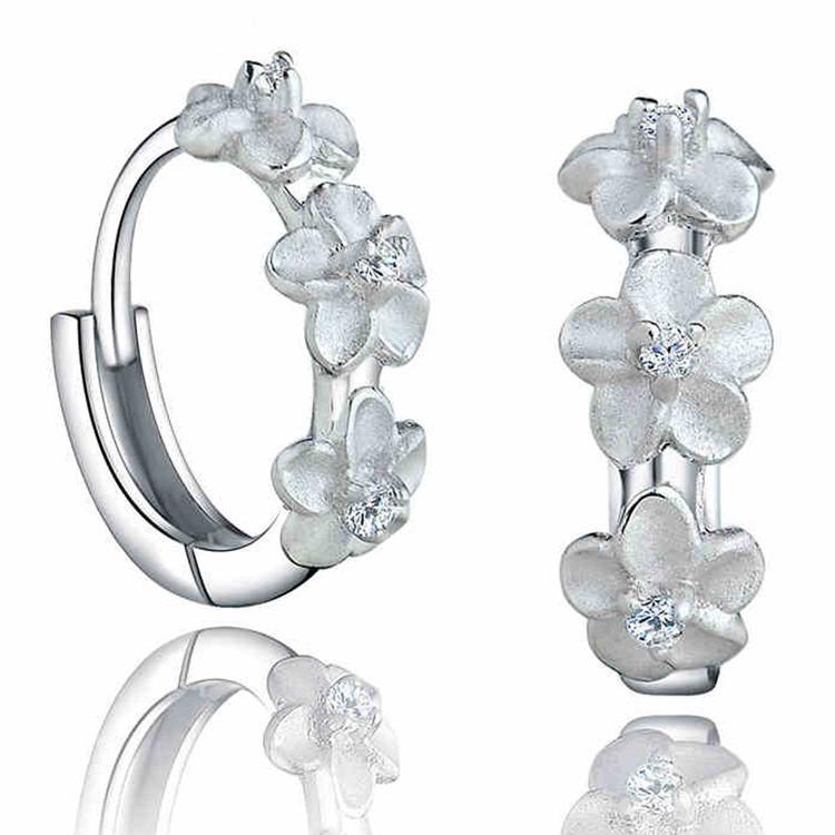 

Simple Temperament, Camellia Earrings, Women S High-End Plum Blossom Earrings, Petals, Zircon Earrings белый