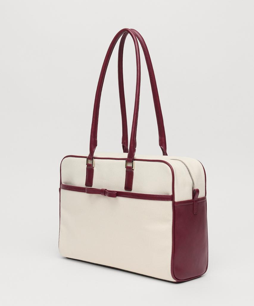 Celitails Ribbon Canvas Boston Bag_Ivory