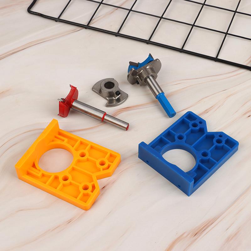 35Mm Hinge Hole Drilling Guide Locator Hinge Drilling Jig Drill Bits Woodworking Door Hole Opener Cabinet Accessories Tools