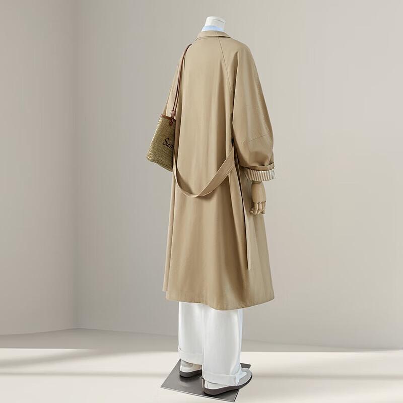 She Pool Damen Modal Drapierter Trenchcoat