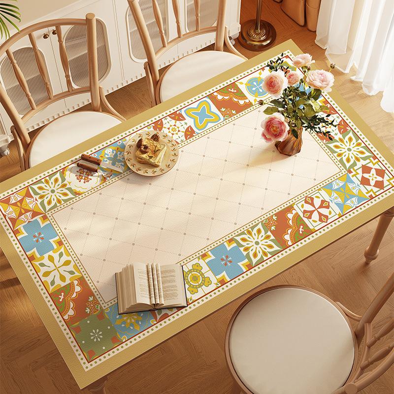 Toalha de Mesa Americana de Alta Qualidade, Jogo Americano para Mesa de Jantar, Couro PVC Leave-In Impermeável, à Prova de Óleo e Anti-Escaldante, Tapete Protetor para Mesa de Centro, Bancada