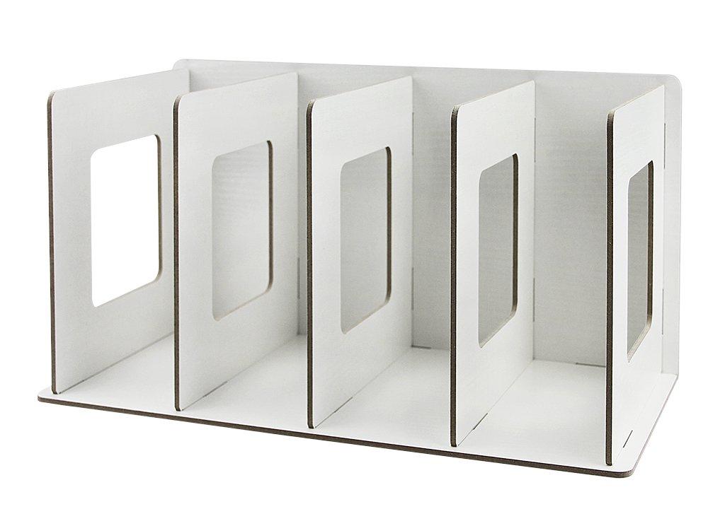 

Wooden Storage Assembly 4 Large Desk Desk A5 File Office Supplies Bookstand/Tabletop Rack, Horizontal/Vertical, DVD/CD Shelf, Required, Tiers, белый