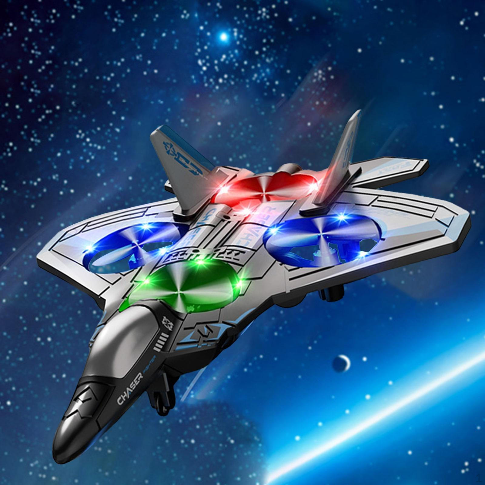 

Remote Control Airplane Fighter 360° Roll Flying Helicopter with Colorful Lights синій