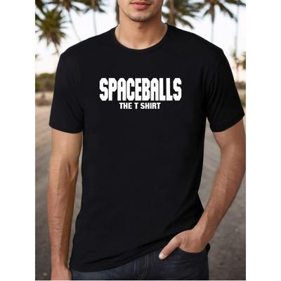Taglie Europee T-shirt Vintage Spaceballs da Uomo - Grafica "Spaceballs the T-Shirt", Girocollo Casual, Manica Corta, Leggera e Comoda