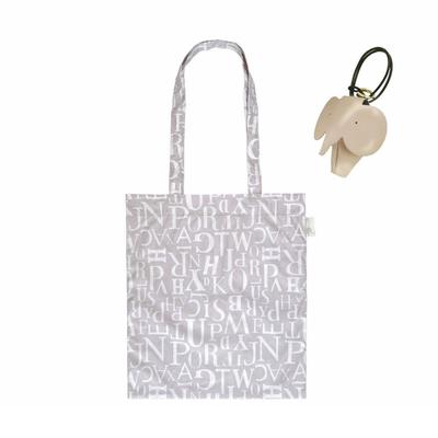 Tenká taška typu tote eco taška se zvířecím přívěskem Pouzdro Charm Tote [Rootote] LT. & (104603 Slon_Abeceda)