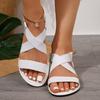 2025 Summer New Women's Shoes Large Size Fashion Wear Roman Women's Sandals Women's Flat Beach Sandals