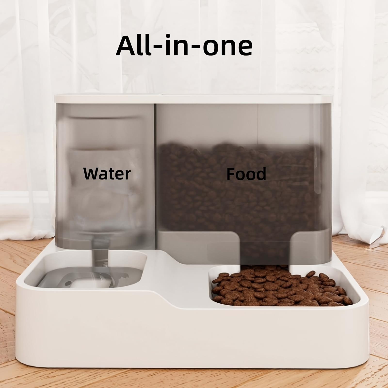

2-in-1 Automatic Pet Food Feeder and Water Dispenser, Gravity Design for Cats and Small Dogs (Grey), Without Battery сірий колір