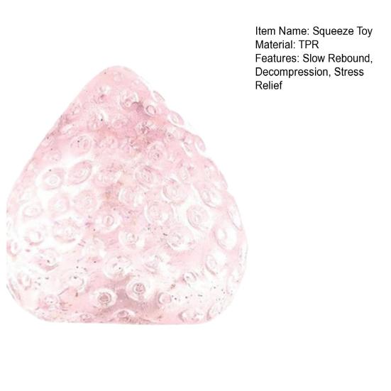 Portable Stress Relief Toy Strawberry Squeeze Toy Ball for Adults Soft TPR Fruit Finger Restlessness Reducer Fidget Focus Enhancer Party Favors