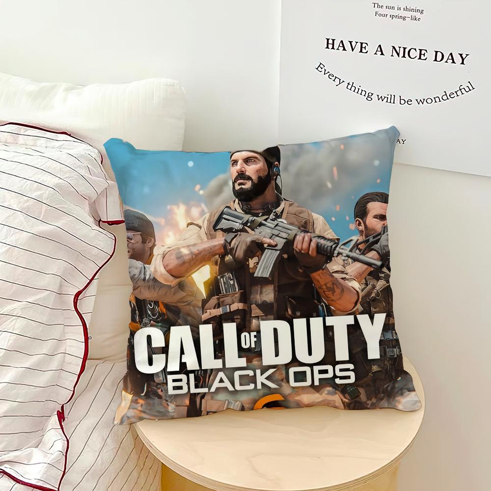 Herní povlak na polštář Pohovka Obývací pokoj Ložnice Čelo postele Polštář opěrky zad Čtvercový C-Call of D-Duty-s Black Ops 6 Polštář Doba spánku