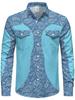 Western Style Long Sleeve Shirt, Ethnic Pattern, Casual Fashion for Men