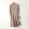 Women Sweater Dress 100% Wool TIDENOVEL O-neck Knit Long Pullover Winter Jumpers Wool Long Dress Female