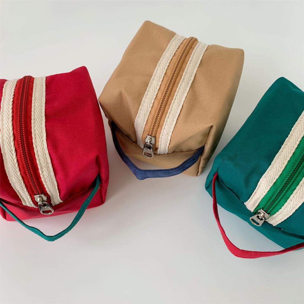 Fashion Canvas Cosmetic Bag Travel Makeup Bag Small Coin Purses Ladies Earphone Coin Key Organizer Case Portable Zipper Pouch