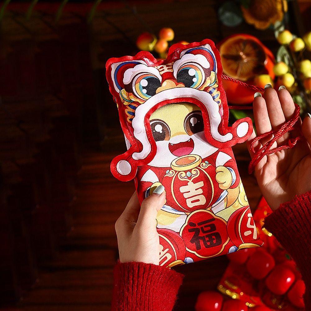 Chinese Year 2025 Red Envelope Shoulder Pouch Snake Year Mascot Celebration Party