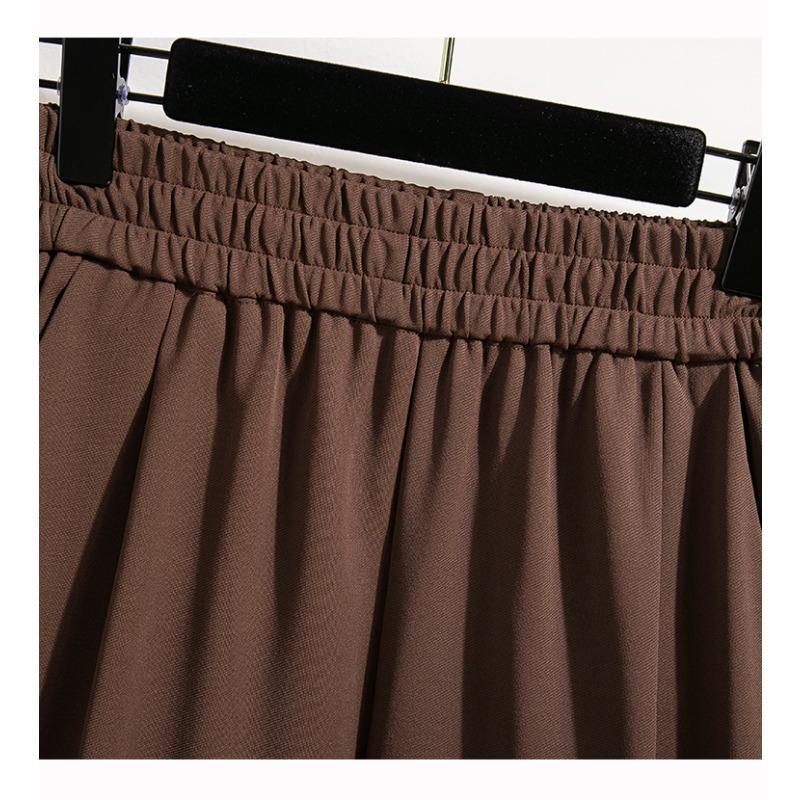 Dimanaf Pantalon Long élastique pour femmes, grande taille, couleur unie, ample, décontracté, sarouel surdimensionné, grande taille 5XL, 2024 KG A, été 200