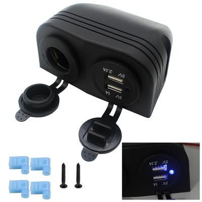 Dual Car Power Socket Splitter 12V USB Charger Power Adapter Outlet