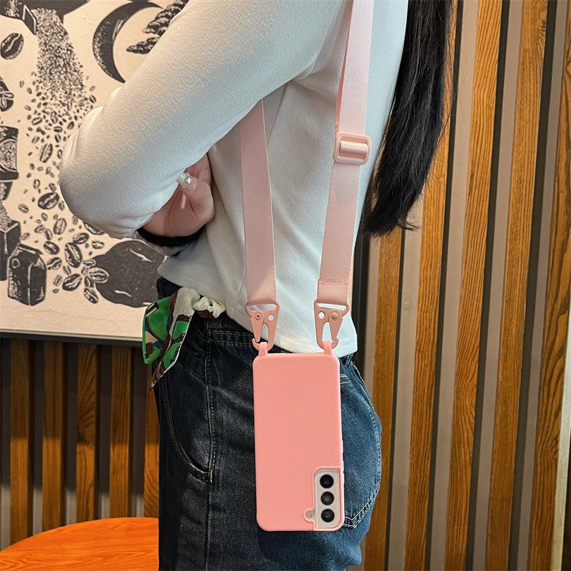 Mobile Phone Case Chain Lanyard Integrated for Samsung S25Ultra S24PS23 Mobile Phone Case Japanese and Korean A32A56A55