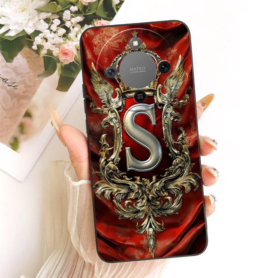 For Honor X9d Case MTN-NX1 Shockproof Cover Luxury Initial Letters Crown Soft Silicone Back Shell For HonorX9D Magic 8 Lite Capa