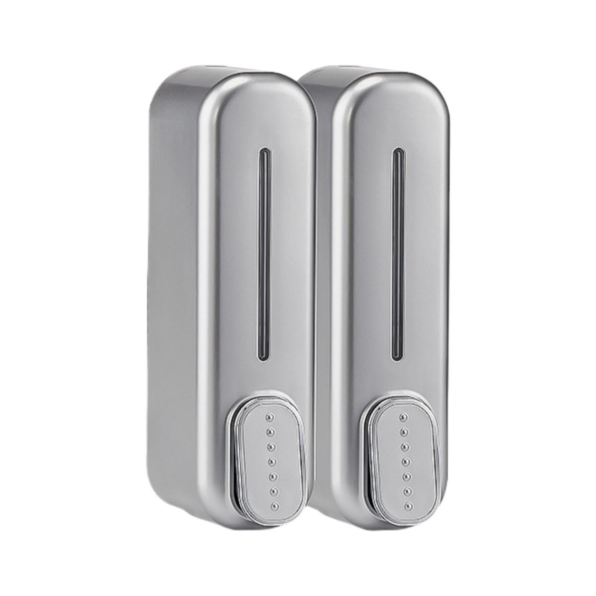 

Диспенсер для мыла настенный 350 мл Внутренние бутылки серебряный