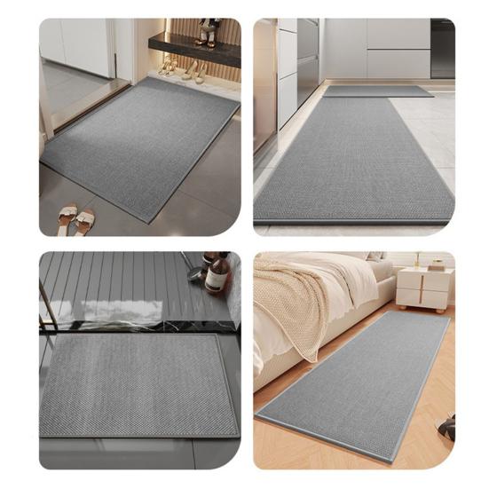 Floor Mat Anti-Slip Design Water Absorbent Quick Drying Bathroom Mat Durable Braided Texture Entryway Rug