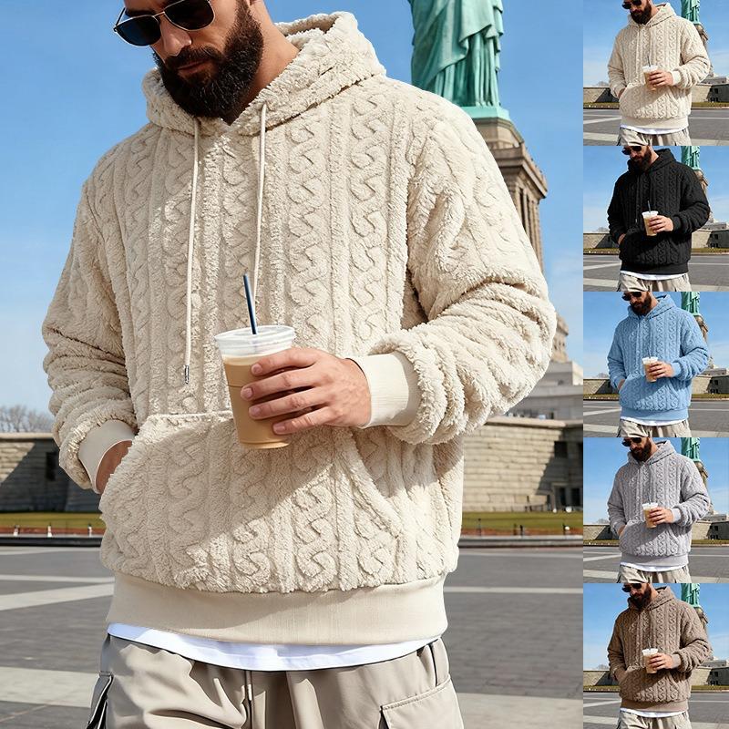 Herren S Lockerer Winter Vintage Warmer Kapuzenpullover Mit Taschen