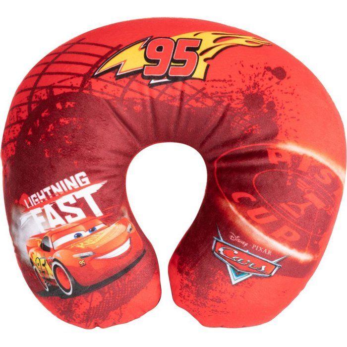 Coussin De Voyage Cervical - DISNEY - Cars - Tissu Polyester - Dimensions 27x23x9 Cm - Rouge
