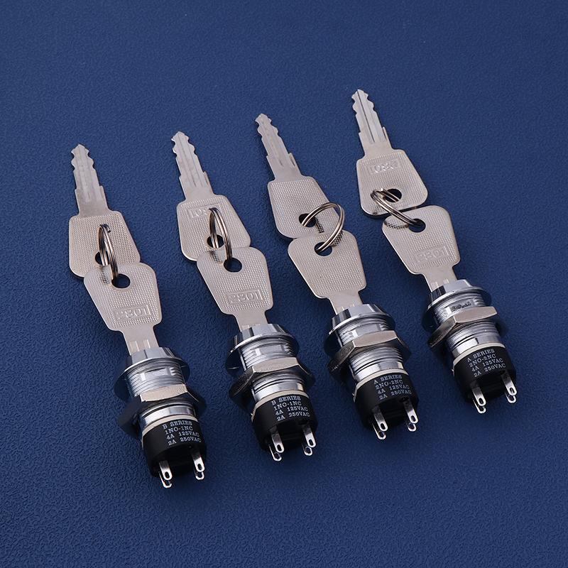 19Mm Power Lock 2801 Elevator Lock Key Switch Electronic Lock Base Station Lock Single Pull Double Pull Switch With 2 Keys