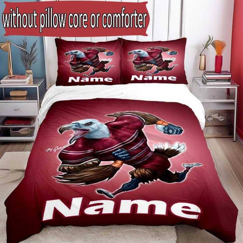 3pcs Duvet Cover Set (1*Duvet Cover + 2*Pillowcase, Without Core), Custom Name Manly Warringah Sea Eagles Pattern Bedding Set, Home Bedroom Decor Gift
