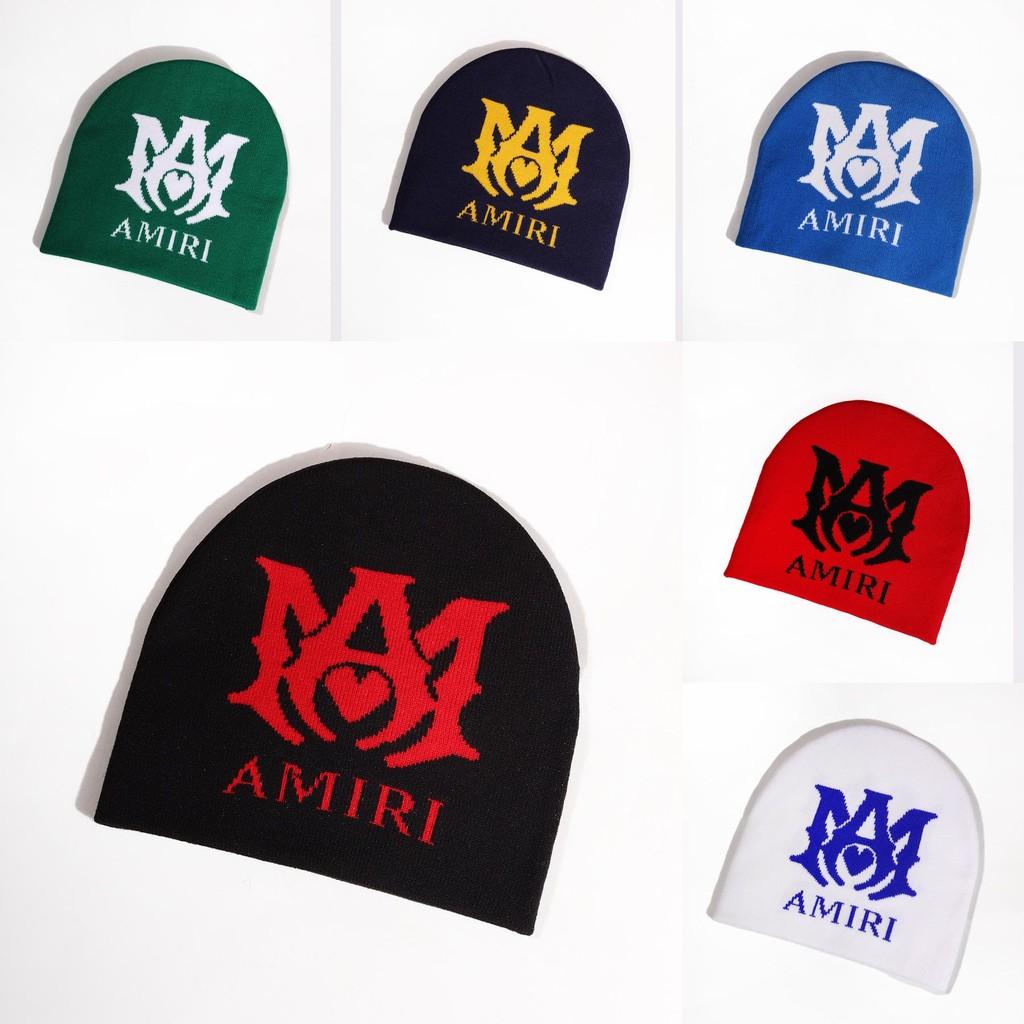 Letter Amiri Pattern Knitted Cap Beanie Hat Fashion Casual Outdoor Gift Warm