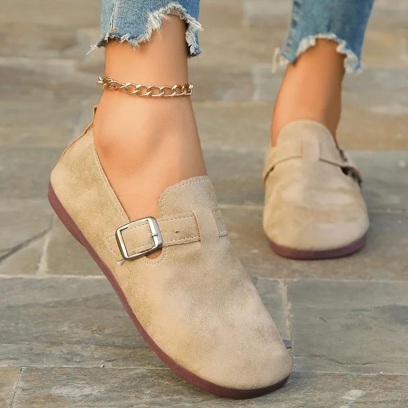

Мода 2025 Лето Горячая Распродажа Женские Балетки с Мягкой Подошвой и Круглым Носком Классика Пряжка Уличные Балетки для Женщин Повседневная Обувь Большого Размера Zapatos 43