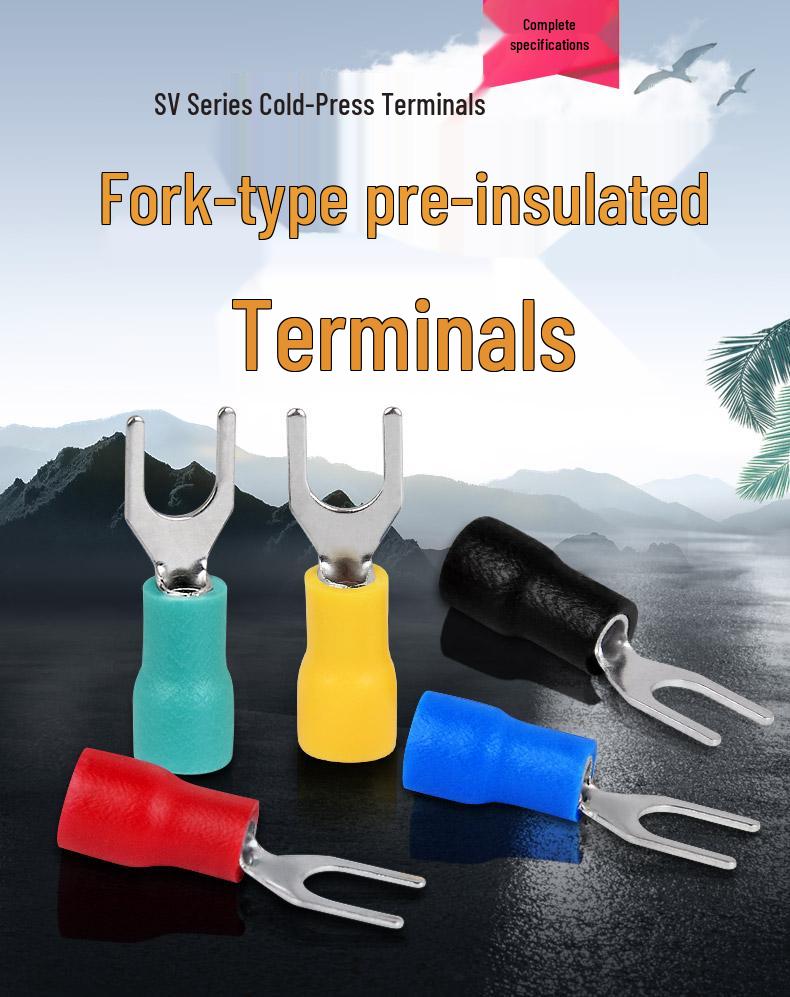 SV1.25-3/4S European Pre-insulated U/Y-shaped Copper Crimp Terminal