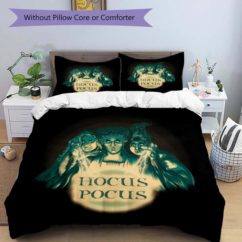 Hocus Pocus Spell Print 3Pcs Bedding Setduvet Cover With 2 Bedropillowcase Home Birthday Gift