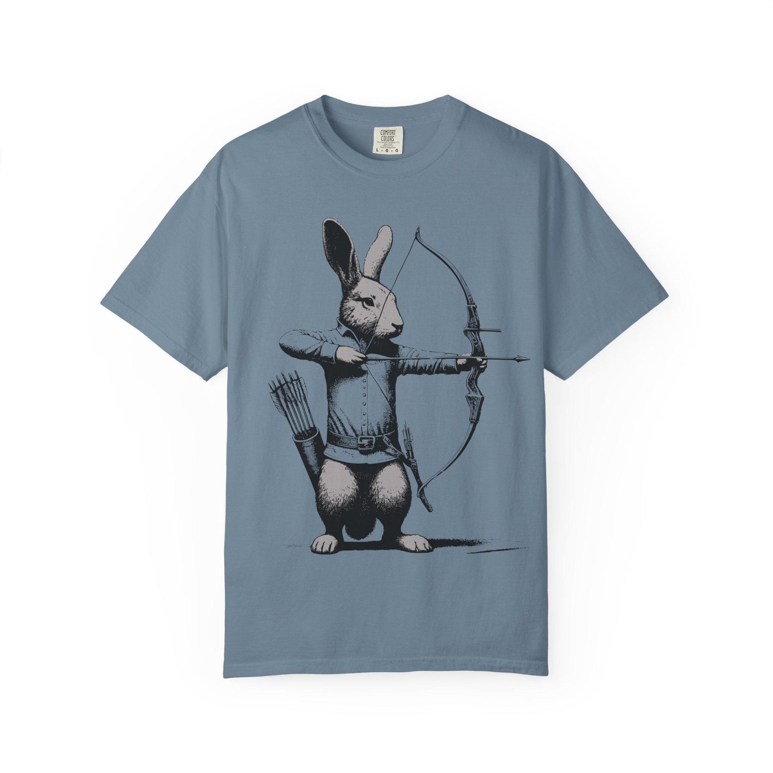Archer Rabbit T-Shirt Medieval Style Bow And Arrow Robin Hood M