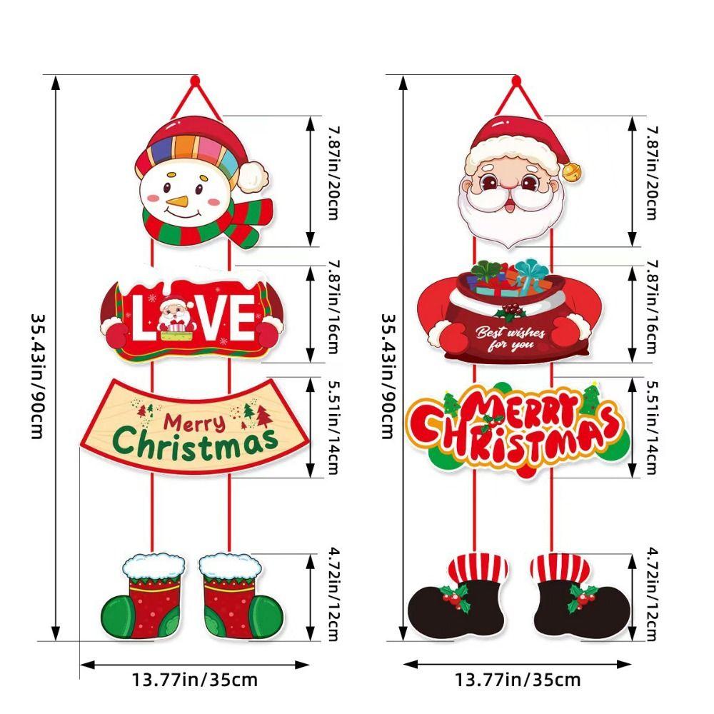 Multicolor Merry Christmas Door Hanger Santa Clause Christmas Tree Ornament  Home Decoration
