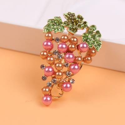 Temperament Corsage, Grape Brooch, Crystal Silk Scarf Buckle, Women'S Alloy Diamond Brooch Flower
