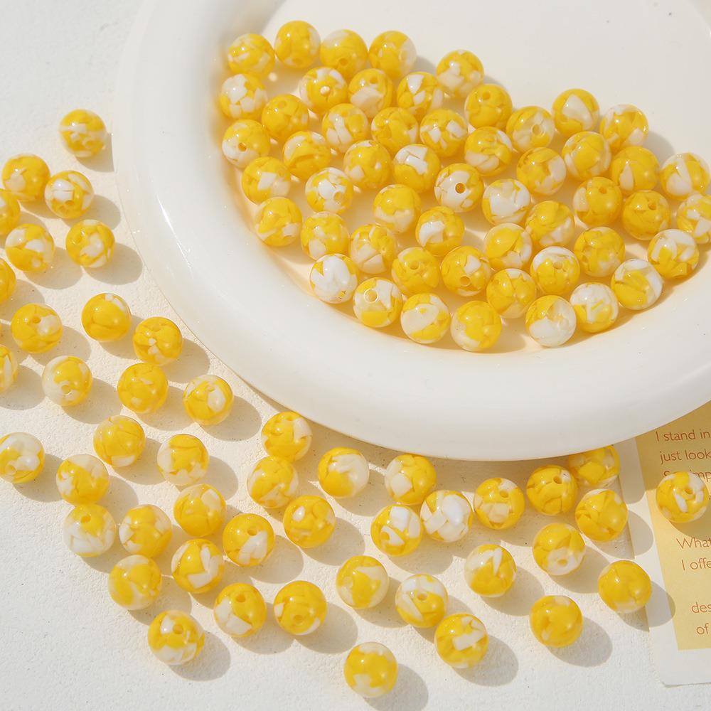 Dopamine Color Resin Round Beads for DIY Jewelry: Childlike Creamy Bracelet, Necklace, or Phone Chain Accessories.
