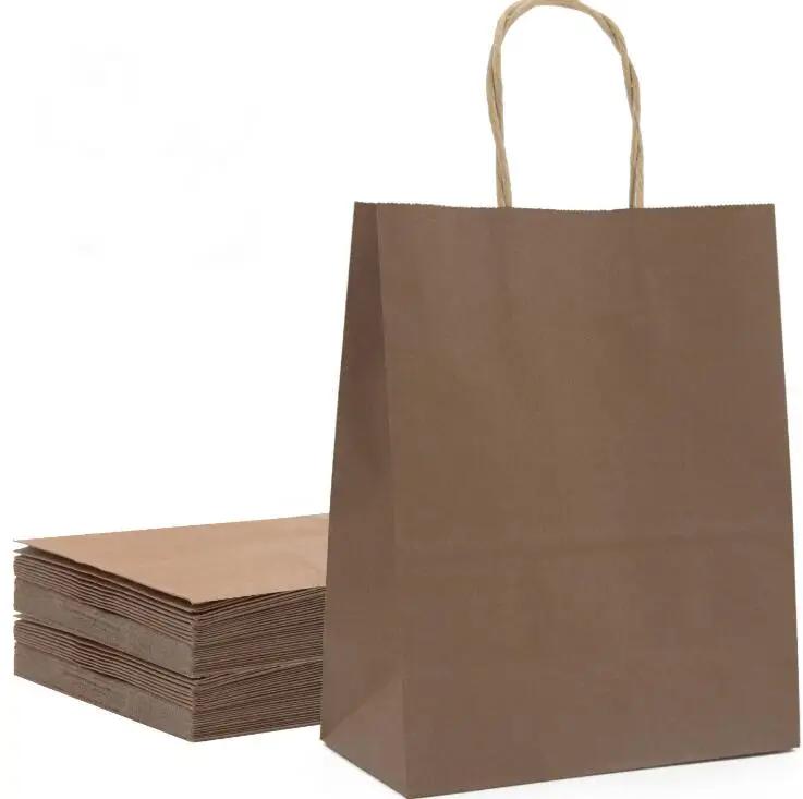 20pcs Kraft Paper Bags with Handle Gift Bags 20.5cmx11cmx28cm Multifuntion Packaging Bags Wedding Party Favor Bag