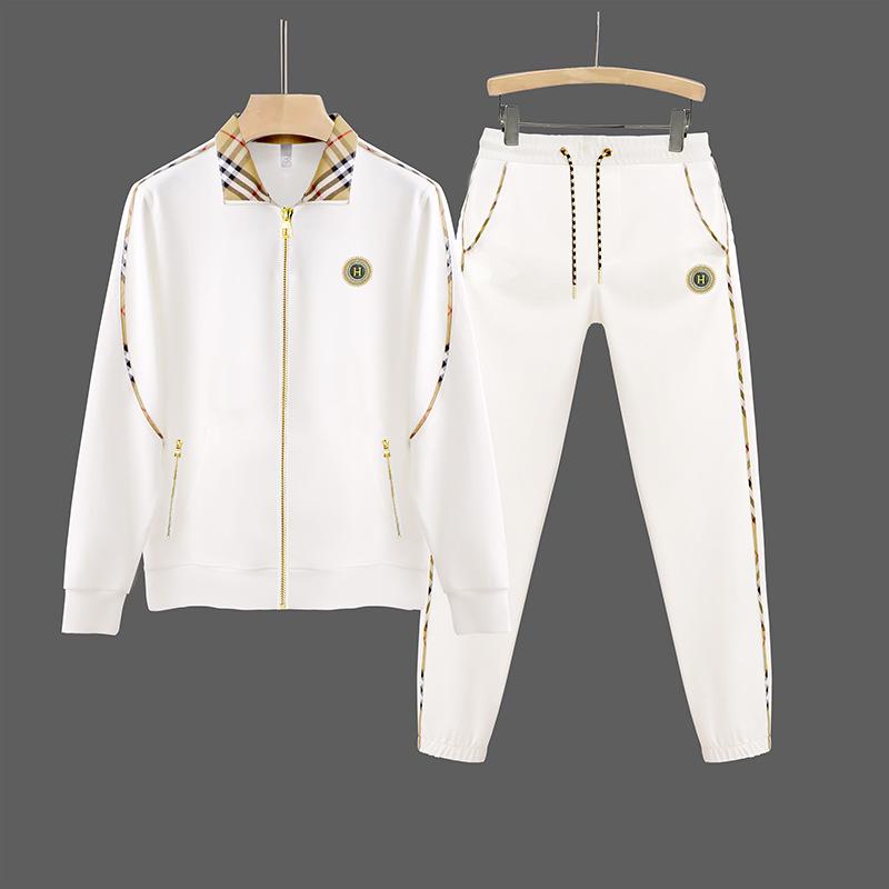 Men`s Stand Collar Sports Suit: Zipper