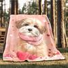1pc Puppy Scarf Heart Outdoor Soft Polyester Flannel Throw Blanket Versatile for All Seasons , Soft , Cozy , Warm All Season Quilted Throw ,