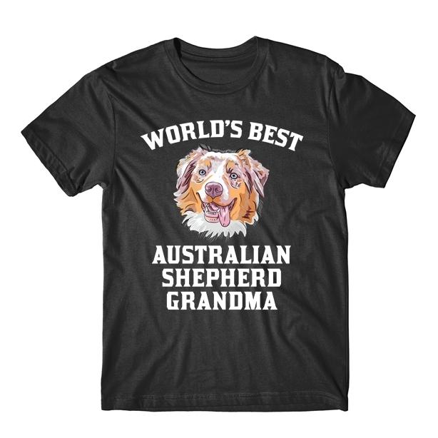 World s Best Australian Shepherd Grandma Dog Graphic T-Shirt M