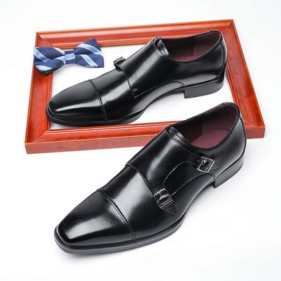 Herren Anzugschuhe Echtes Leder Doppel-Schnalle Monk Strap Herrenschuhe Schlangenlederprint Kappe Klassische Italienische Schuhe