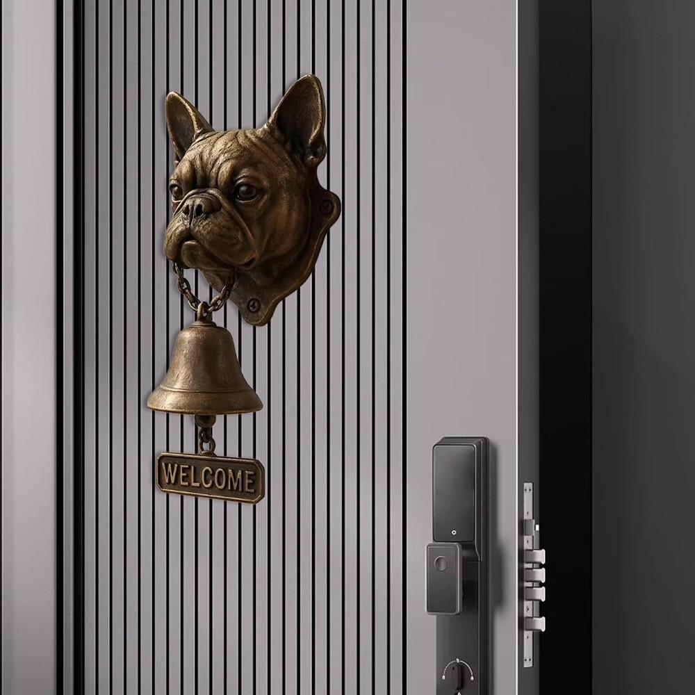 Wall Mount Welcome Doorbell Vintage Manual Doorbell Funny Dog Figurine Pet Lover Gift