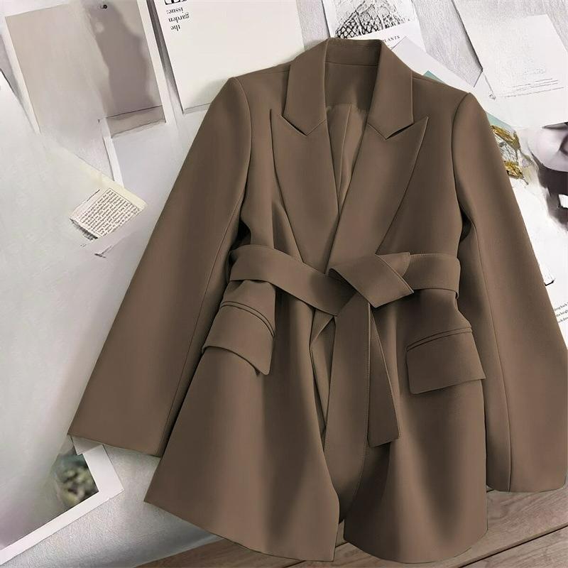 Suit Emerald Green Lace-up Suit Jacket Women's Spring Design Sense Temperament Casual Commuting