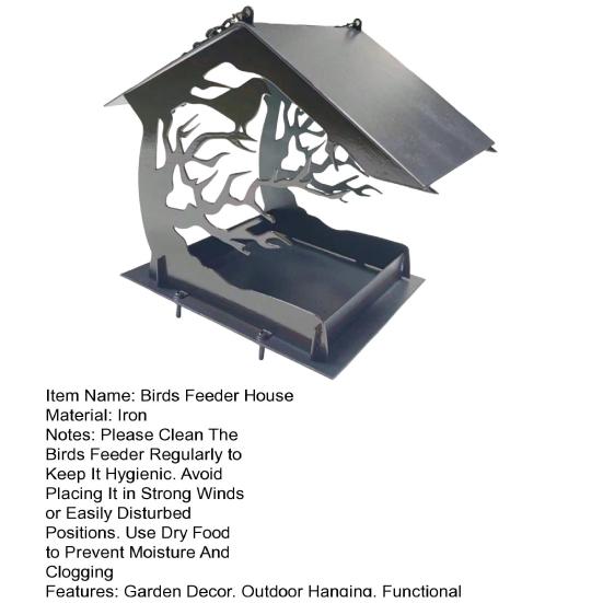 Metal Birds Feeder House for Outdoors Squirrel Proof Wildwirds Feeder Hanging Birdhouse for Garden Patio Backyard Decor