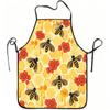 1pc Honey Bee & Honeycomb Apron with Bee Print - Adjustable Waistband, Durable Easy-Clean Polyester Suitable for Kitchen Cooking, Gardening, Beekeepin