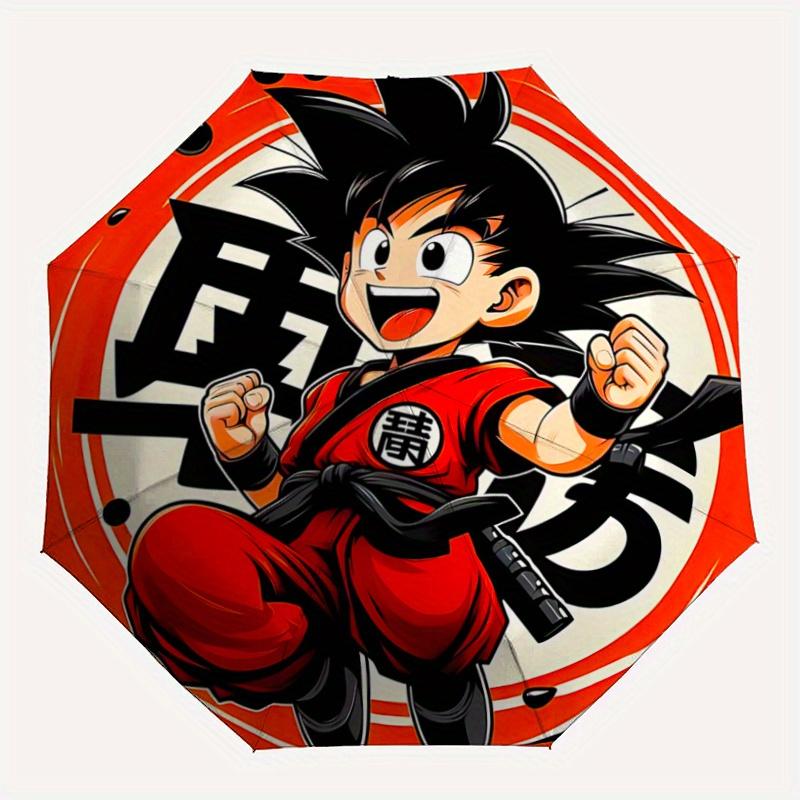 1pc Dragon Ball Z Cute Son Goku Automatic Opening and Closing Umbrella - Suitable for Various Occasions, Outdoor Activities, Lightweight and Dura