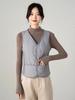 Women's V-Neck Slim Short Down Cotton Vest with Warm Velvet Inner Layer - 2026 Autumn/Winter Collection