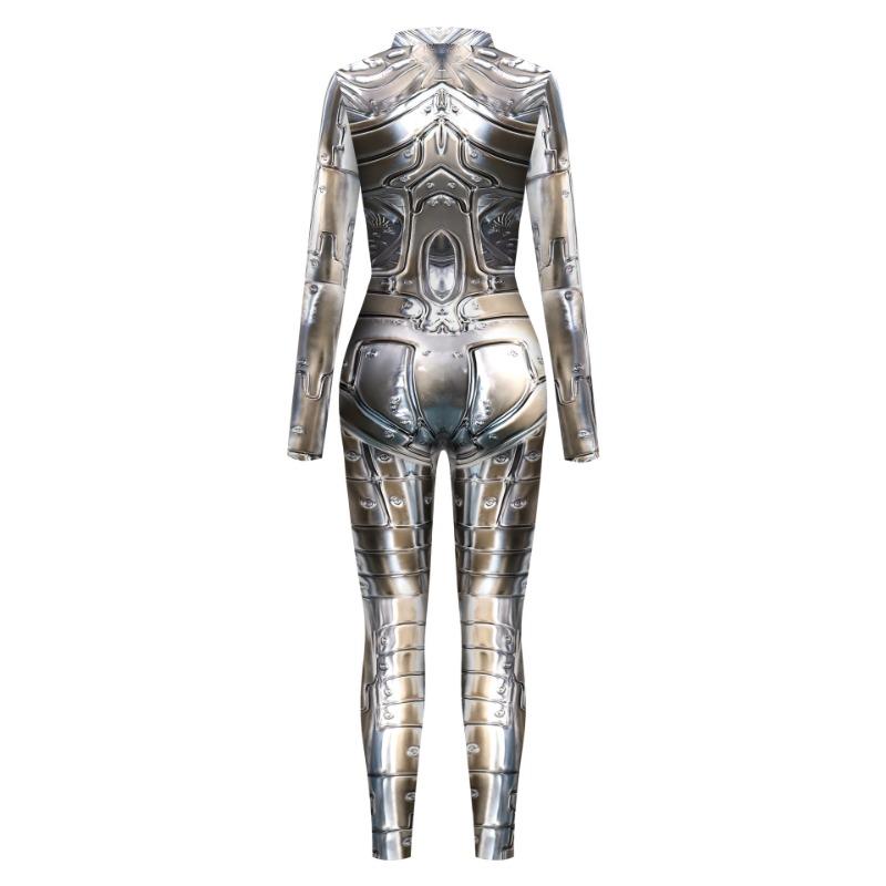 New mechanical cool digital printing button hand onesie tights women's play clothes