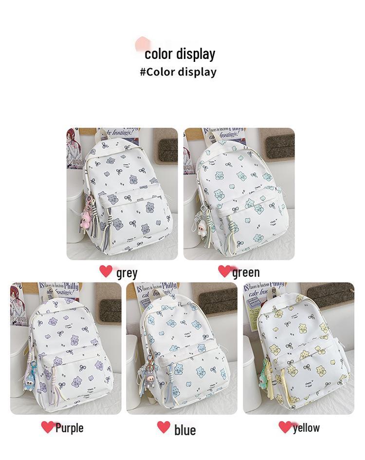 Chic Cartoon Backpack: Cute, Lightweight, High-Capacity Schoolbag & Sweet Casual Style for Students