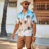 Men's Summer Set: Coconut Tree 3D Printed Short-sleeve Top and Shorts